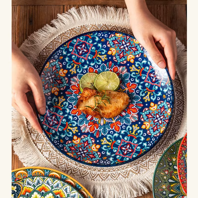 Assiettes en céramique Vintage 8 pouces