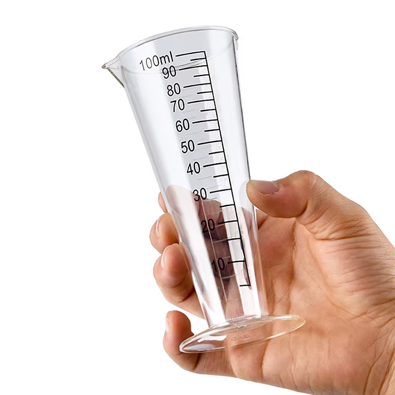 Nouveau! Tasse à mesurer en acrylique de qualité alimentaire de 100 ml – Utilisation en cuisine et restaurant sans BPA (avec balance)