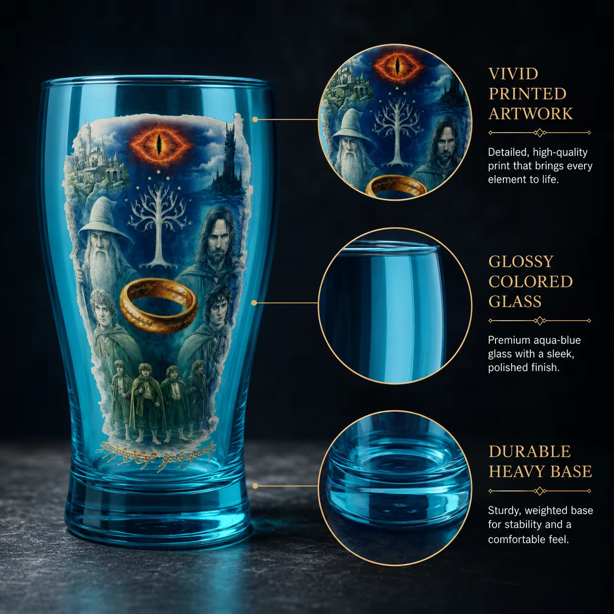 Verre à bière Le Seigneur des Anneaux Hobbit