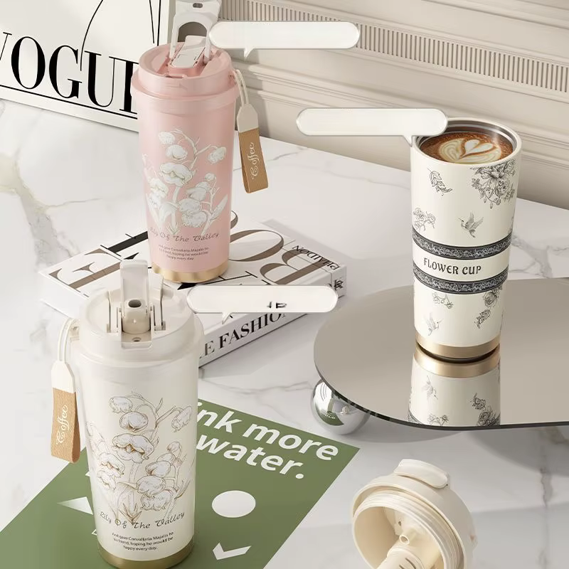 GIANXI Lily Of The Valley Design voyage Portable étanche tasse à café en acier inoxydable bouteille isolée
