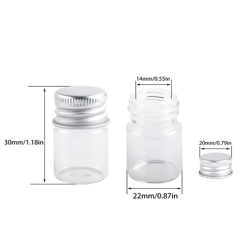Bouteilles en verre avec couvercles en aluminium