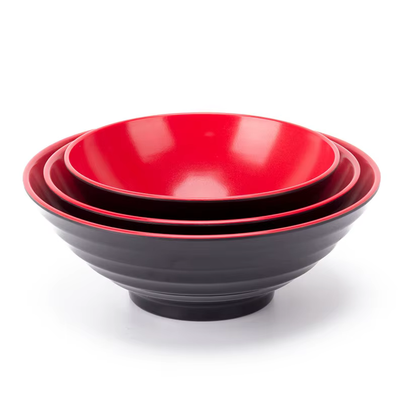 Bol à nouilles en mélamine rouge et noir