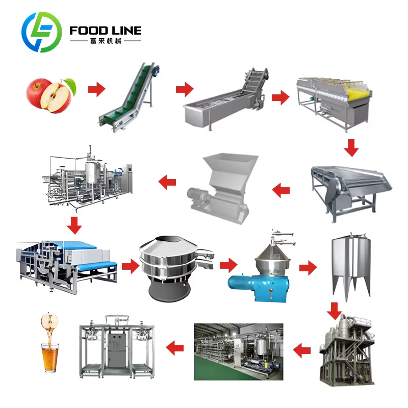 Ligne de production de jus de pomme, machine industrielle de pressage de jus pour le traitement des fruits (pomme, noix de cajou) et des boissons, sur mesure