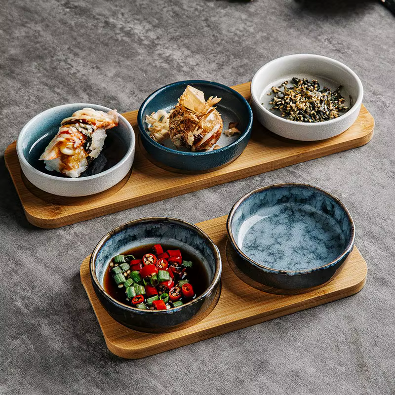 Assiette ronde japonaise en céramique de 3.5 pouces