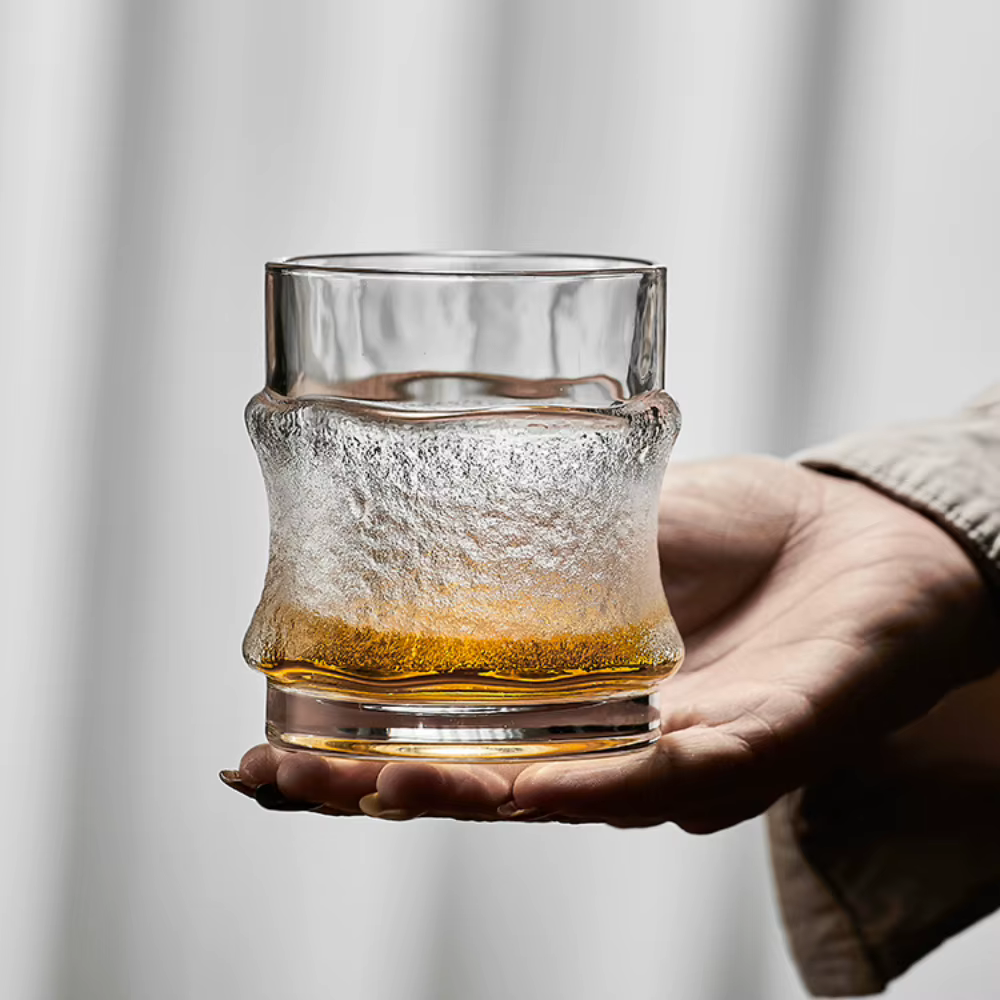 Verre à glace foncé japonais, verre à glace suspendu, whisky, bière, jus