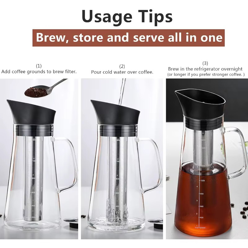 Cafetière à froid en verre de 1