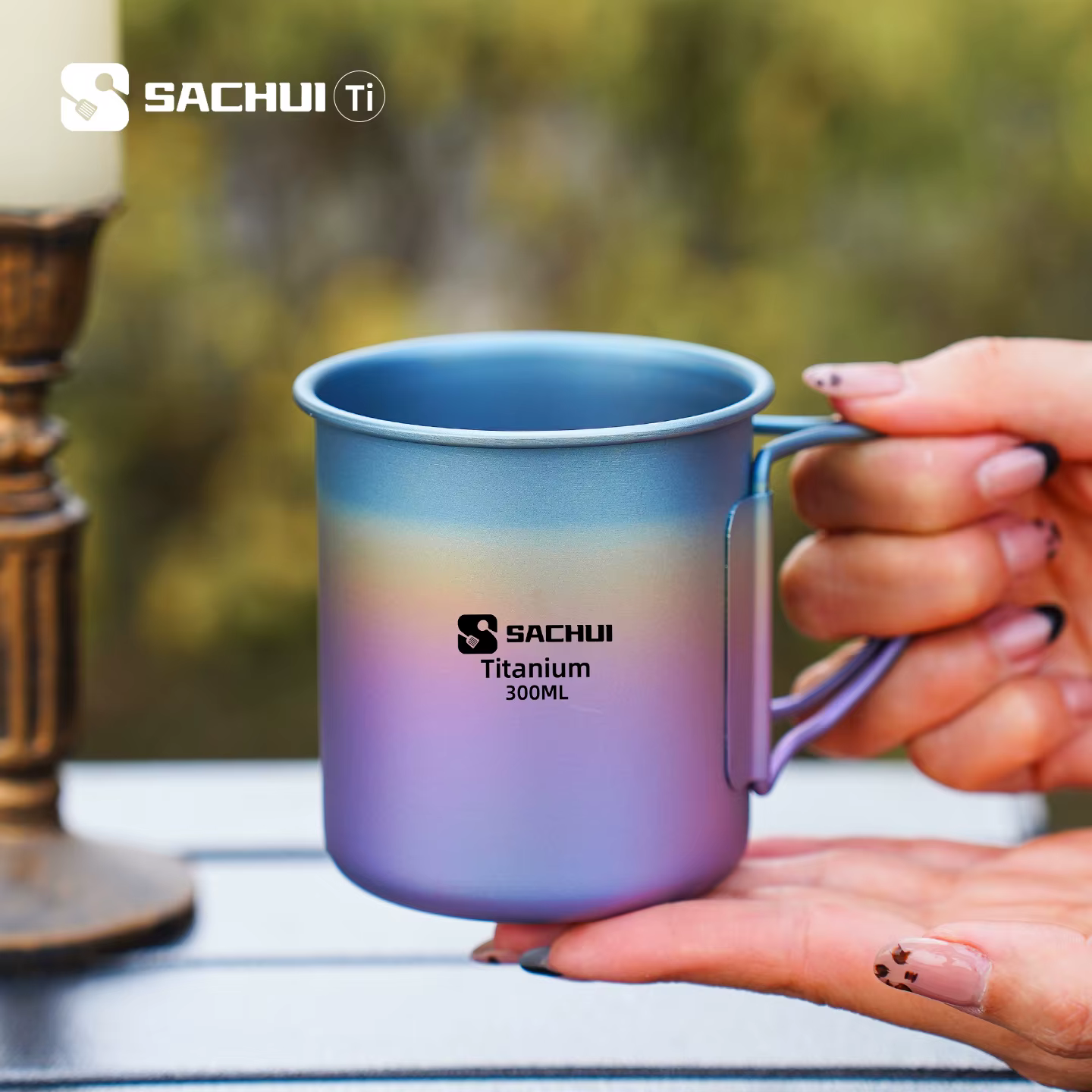 Tasse à thé et café portable ultralégère en titane coloré