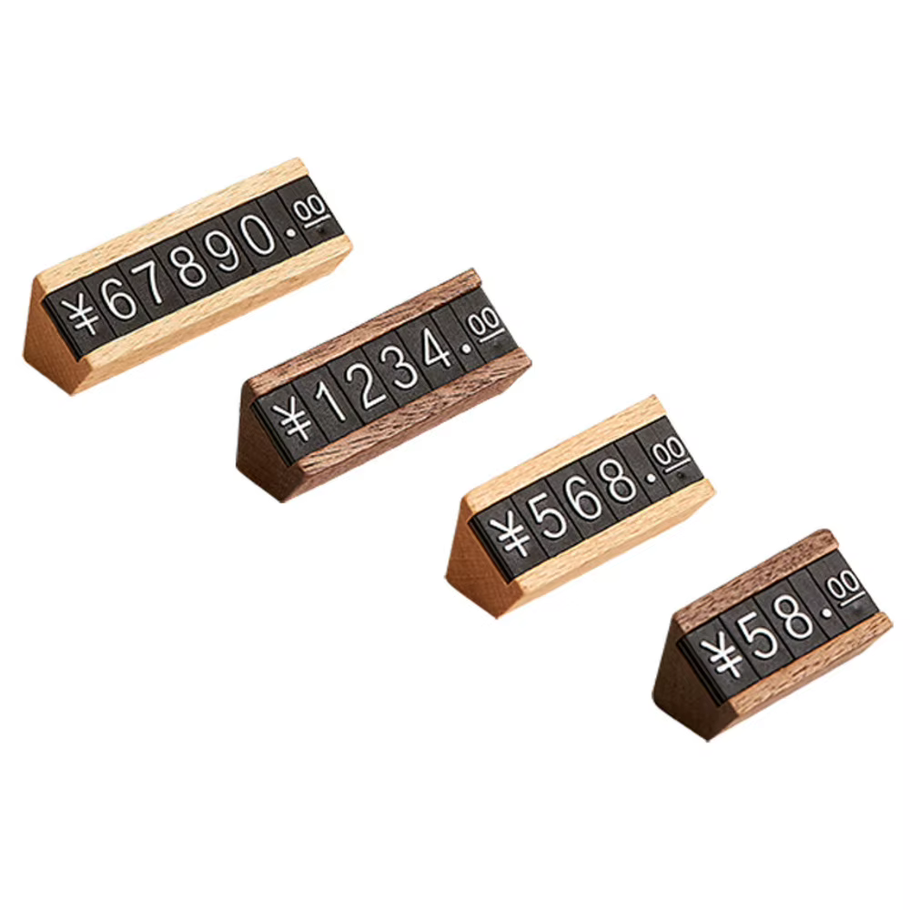 Plaque verticale en bois massif, étiquette de prix haut de gamme, pour tabac, vin, thé, produits de beauté