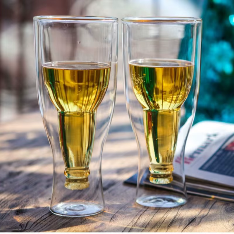 Tasse à bière en verre Double couche créative