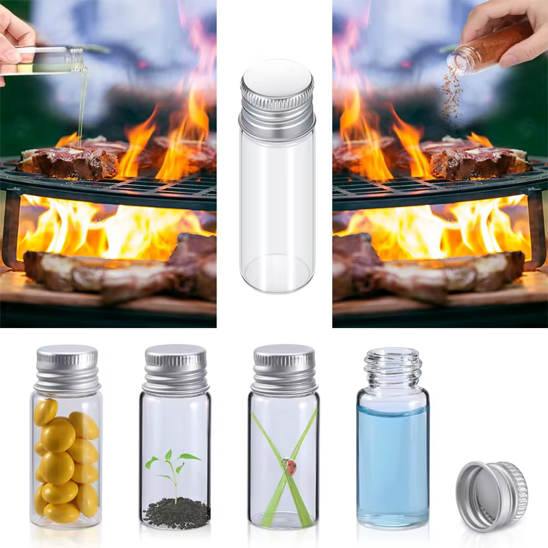 Bouteilles en verre avec couvercles en aluminium