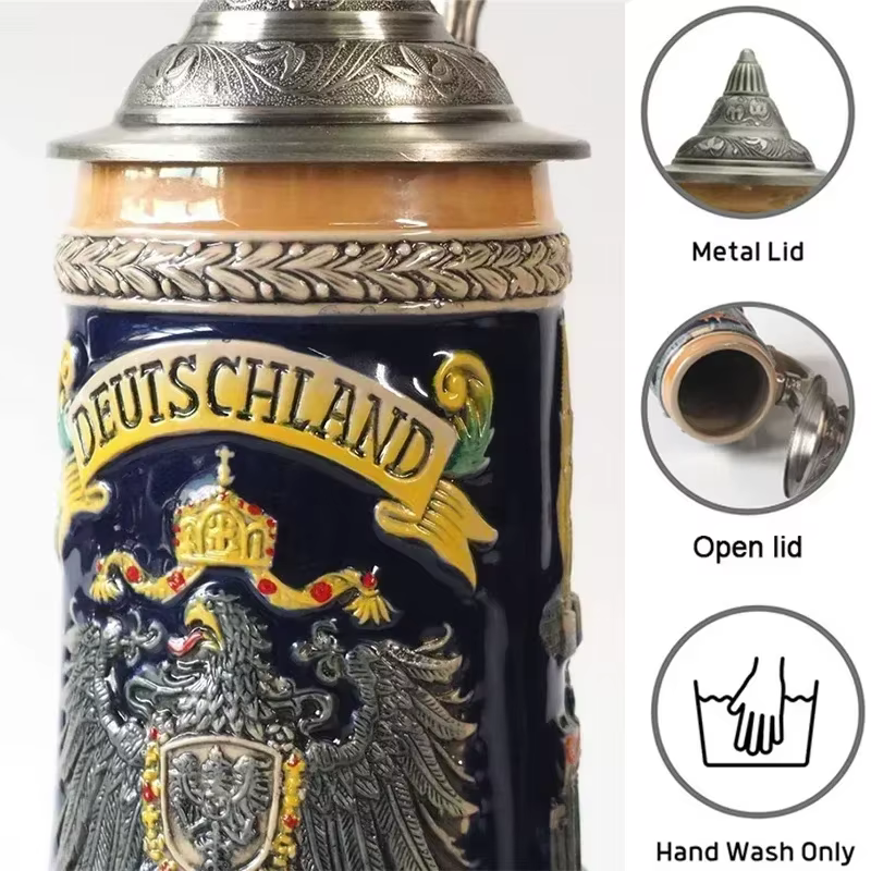 Tasse de bière allemande créative Stein 600ml grande capacité tasses