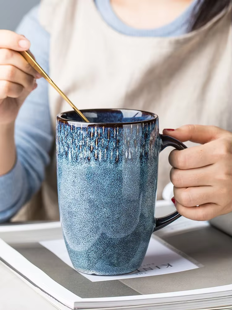 Tasse en céramique rétro européenne de 600ml