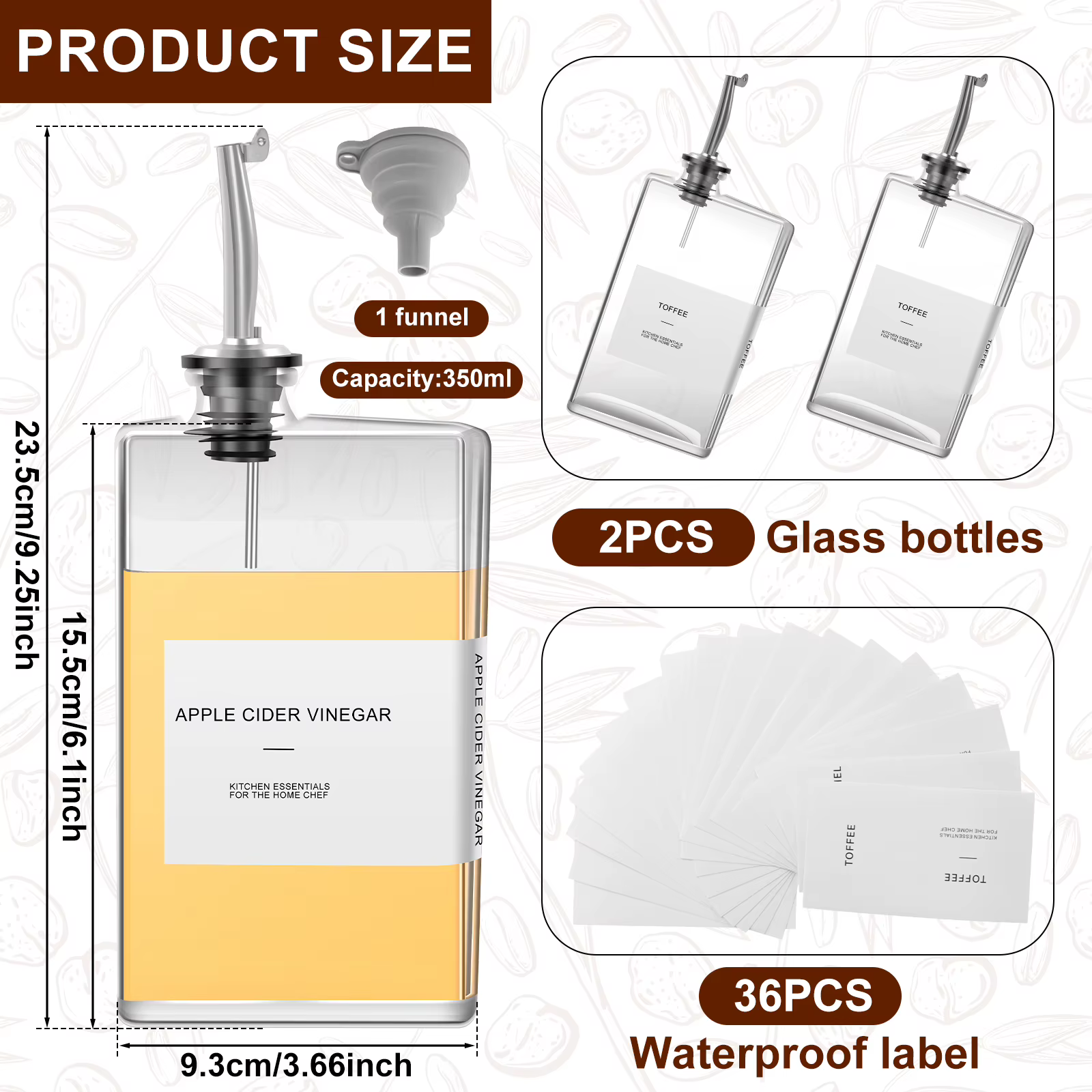 Distributeur de bouteilles d'assaisonnement en verre