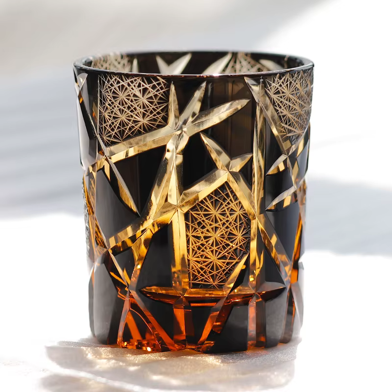 Edo Kiriko-Verre à boire en cristal à l'ancienne