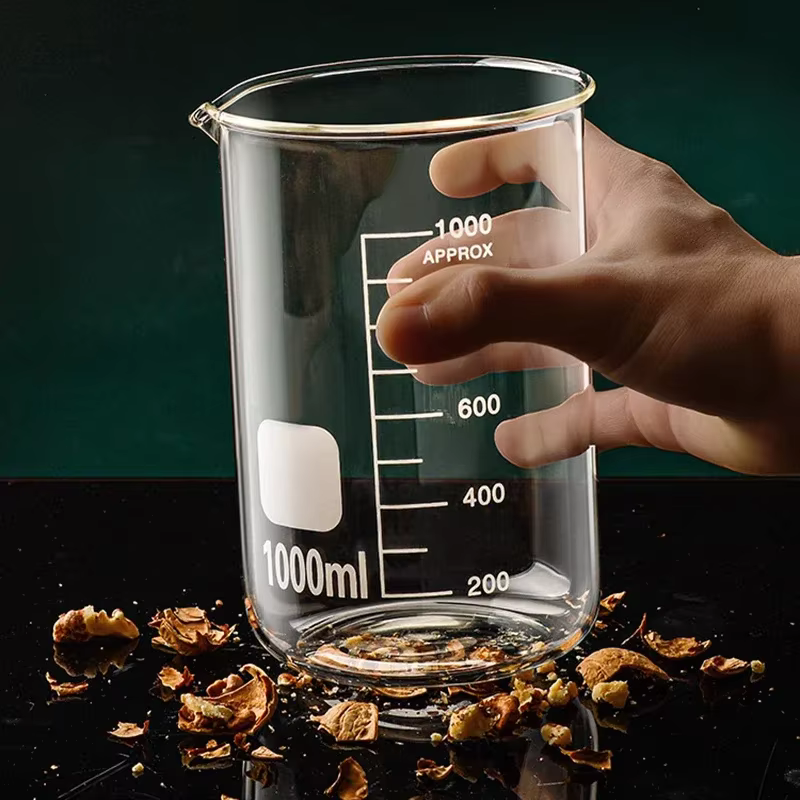 Tasse à mesurer en verre à haute teneur en Borosilicate