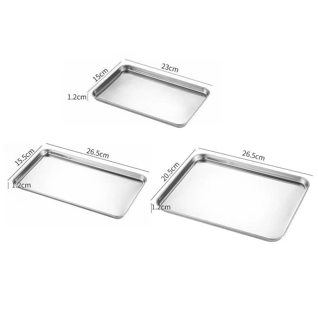 Plateau de service rectangulaire en acier inoxydable pour nouilles de riz