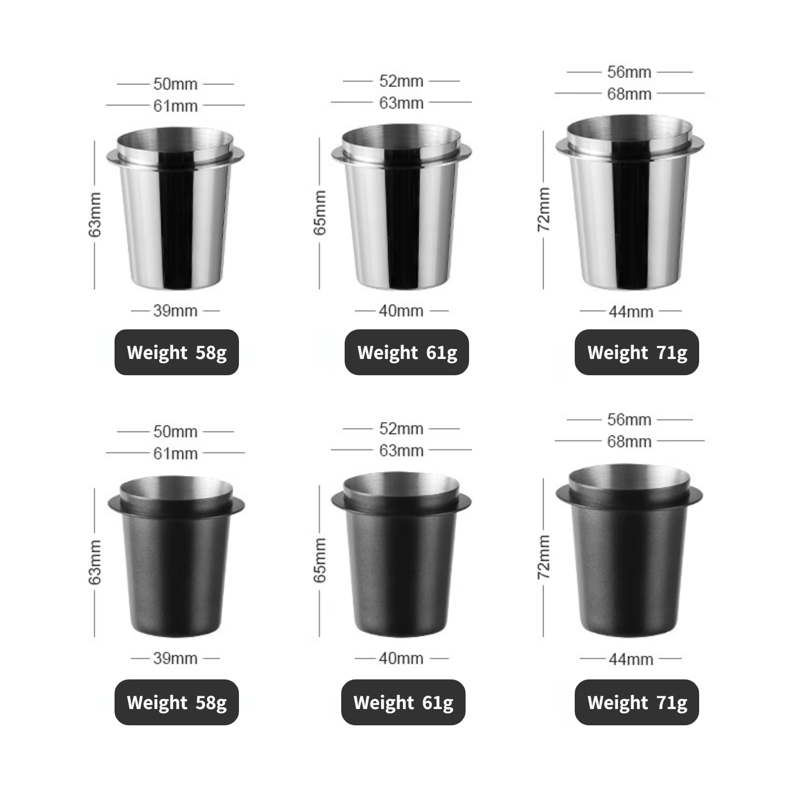 Tasse doseuse de café 51/54/58mm