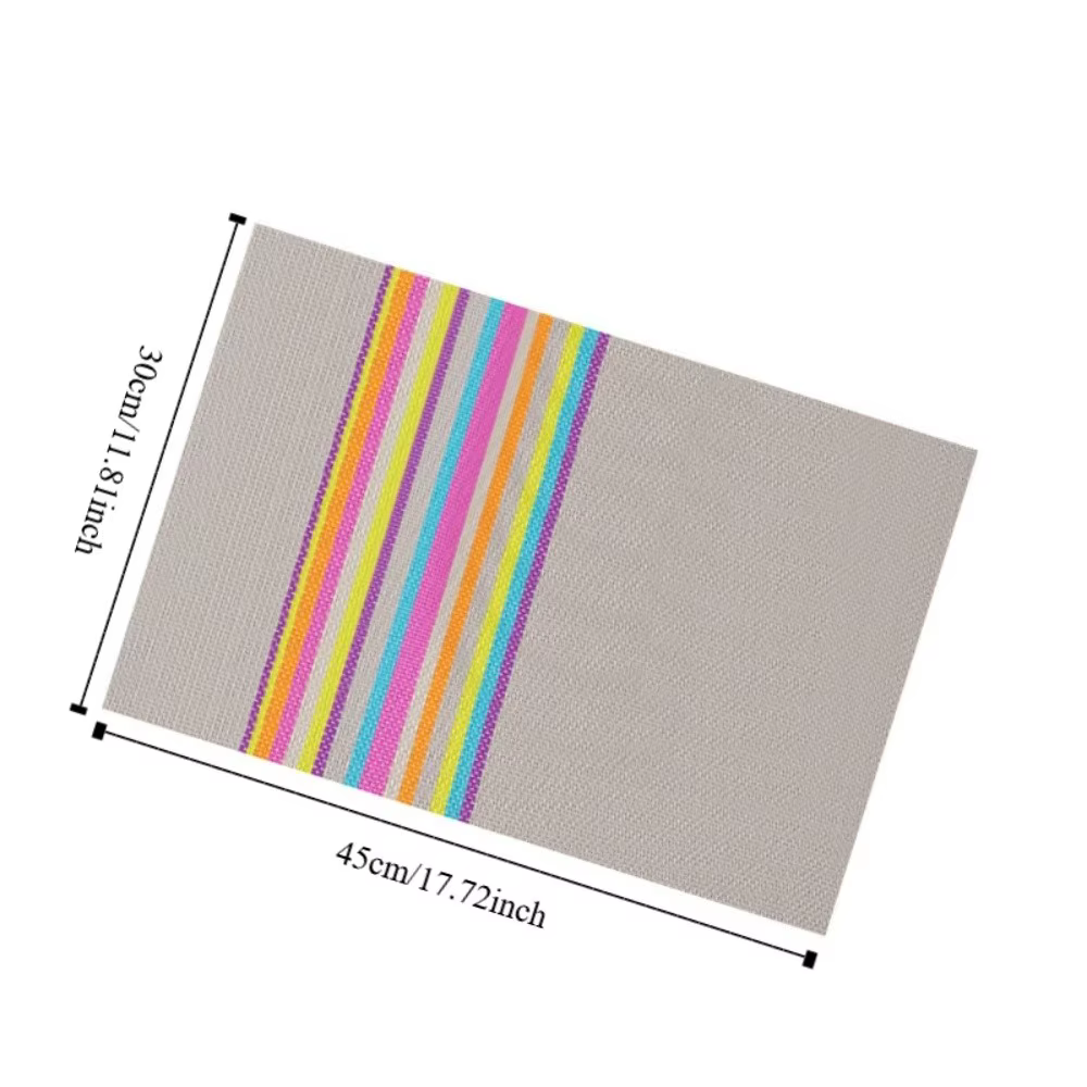 Tapis de Table à bande colorée en PVC