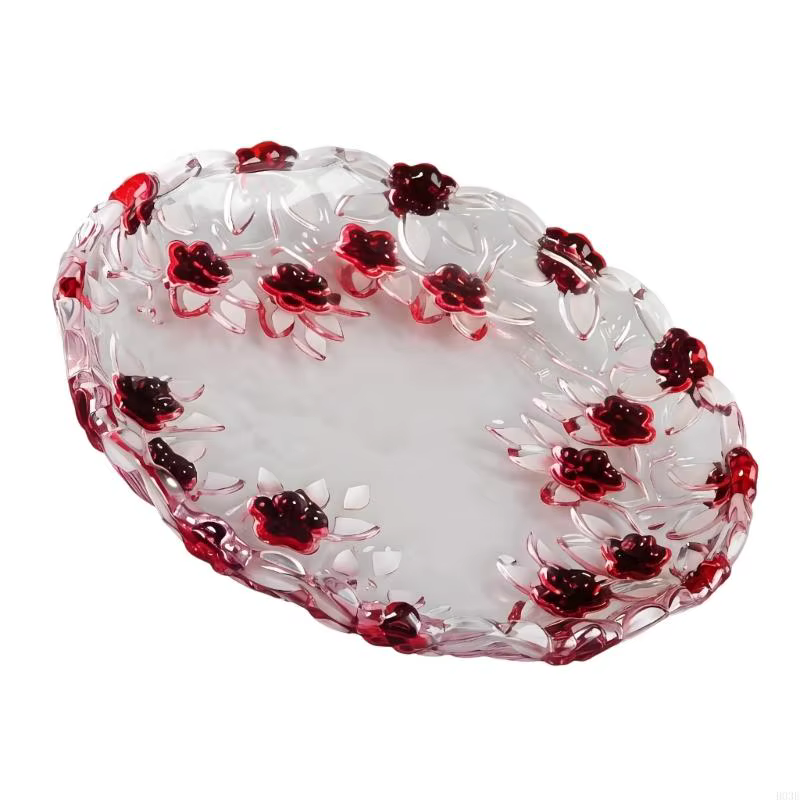 Bol service en verre transparent artistique