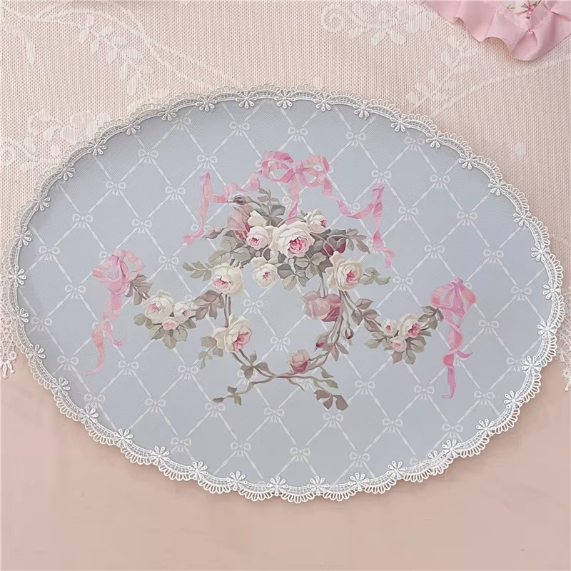 Set de Table Vintage Européen en Dentelle et Cuir avec Nministériels
