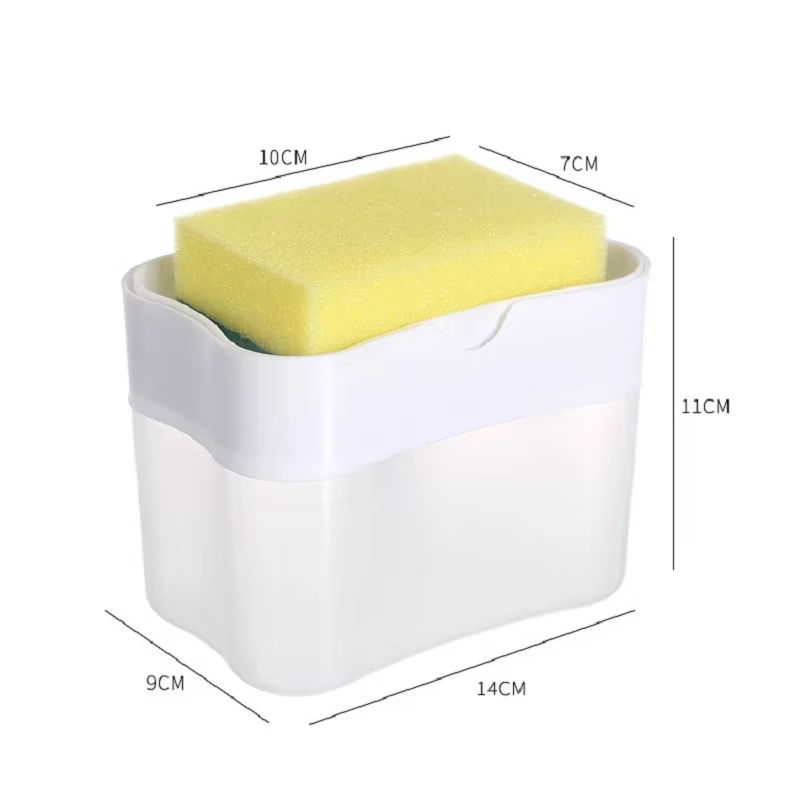 Distributeur de savon à vaisselle avec brosse de nettoyage automatique pour cuisine, distributeur de liquide et brosse à vaisselle intégrés