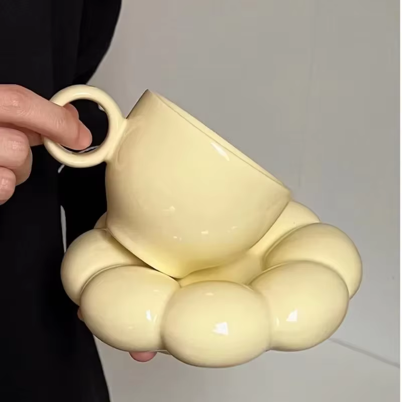Ensembles de tasses à café en forme de nuage en céramique