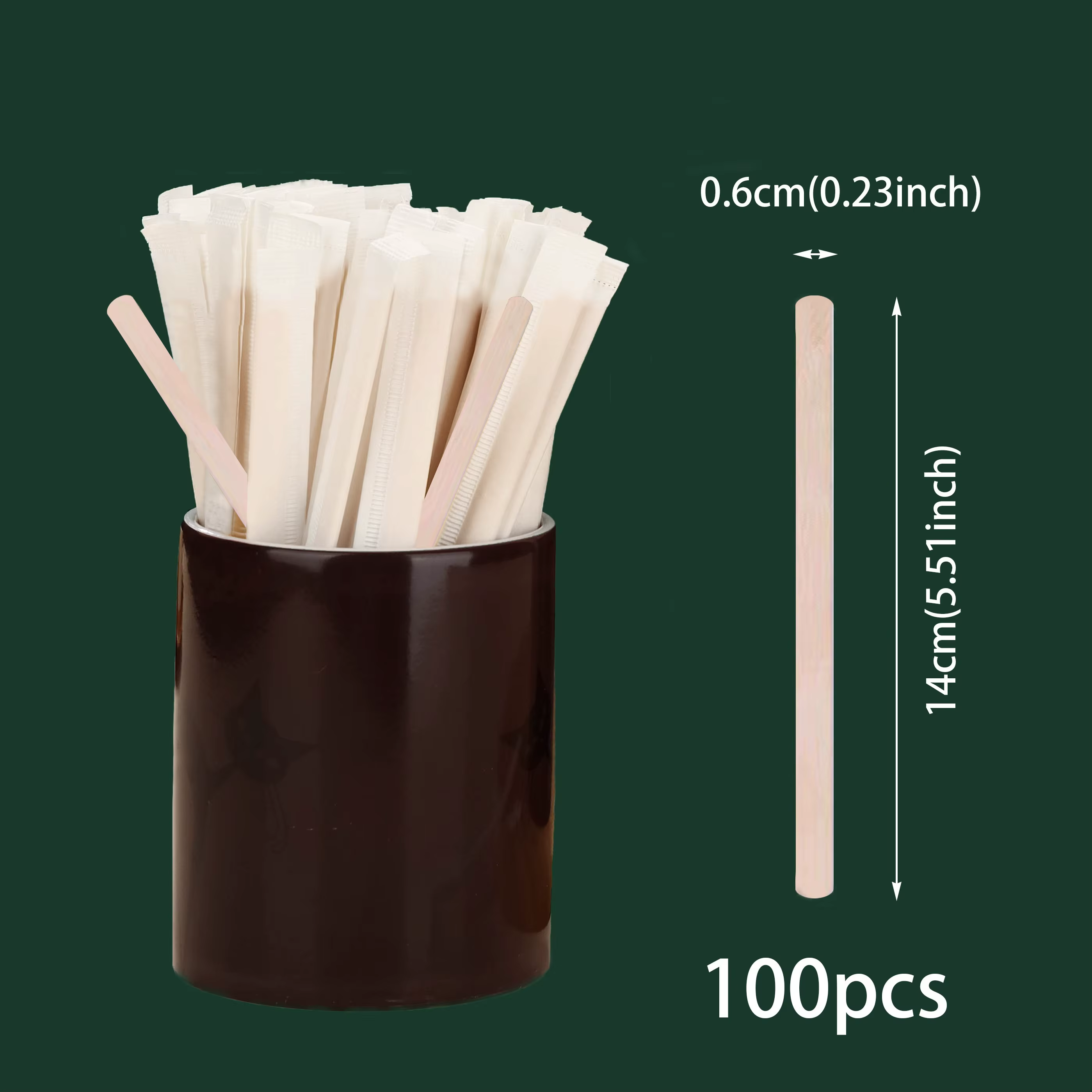 100 pièces bâtons de café remuer emballé unique agitateurs