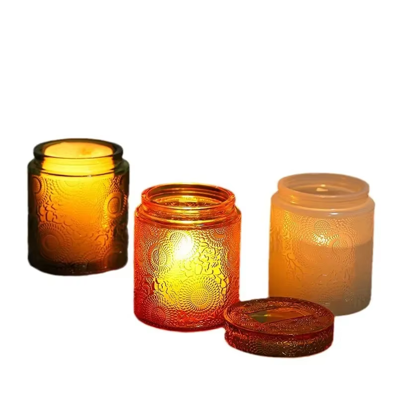 Pot de rangement en verre avec couvercle