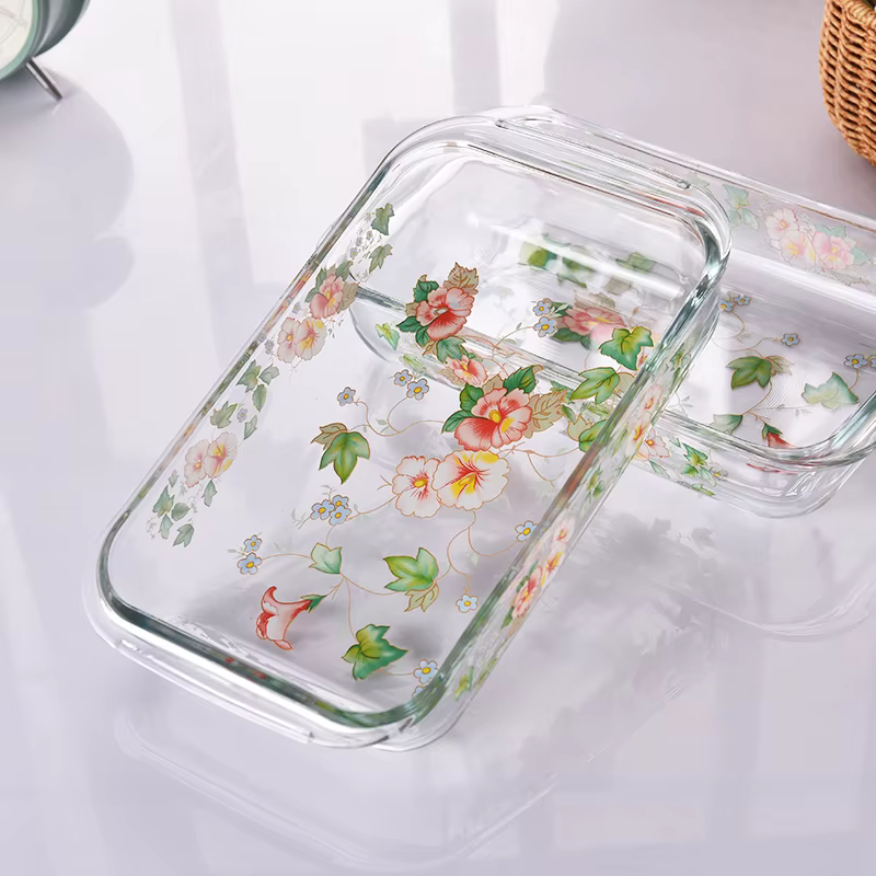 Plats en verre rectangulaire pastorale