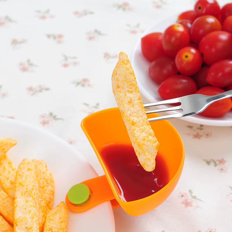 4 pièces/ensemble Dip Clip bol conteneur plat assiette peut contenir des plats d'assaisonnement trempage Sauce bol support Gadgets de cuisine