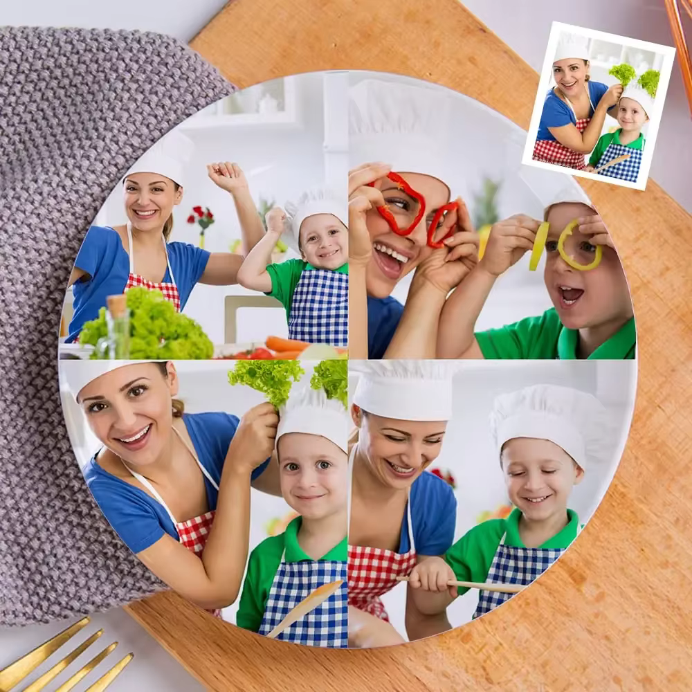 Assiette en Céramique Personnalisée avec Support
