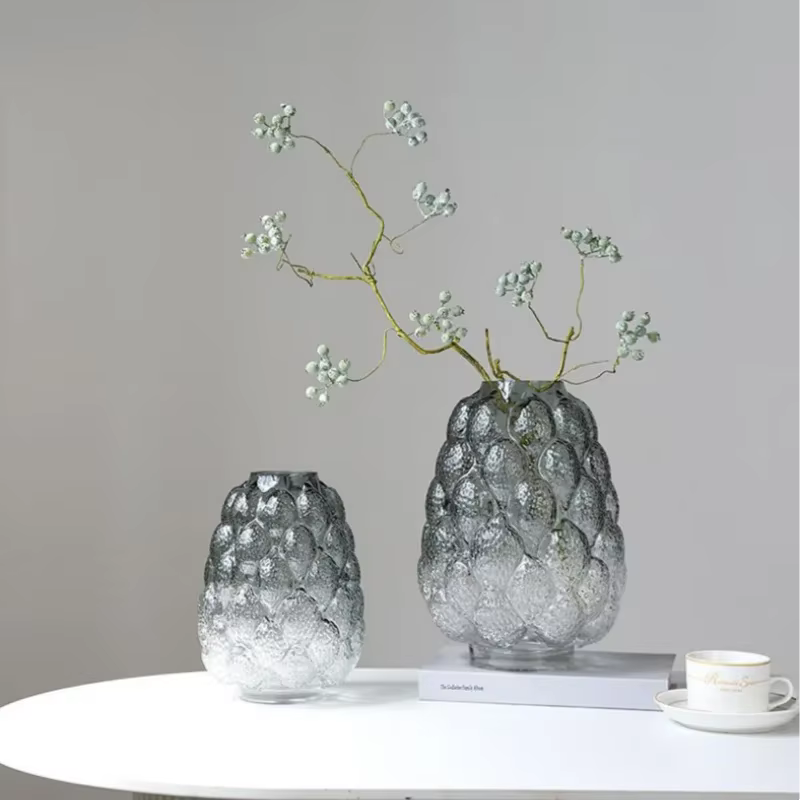 Vase en verre abstrait à motif grainé dégradé, accessoires hydroponiques, terrarium en verre, accessoires de décoration pour la maison