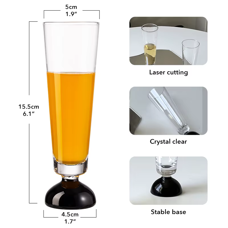 Verres à champagne en agate noire