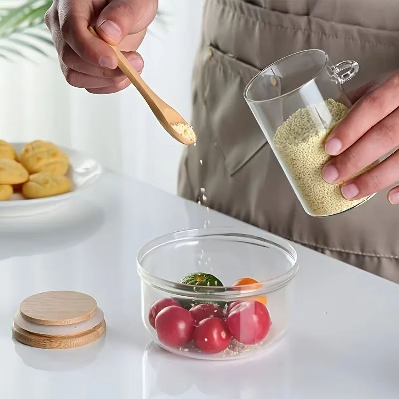 Récipient à sucre en verre de 280ml avec cuillère