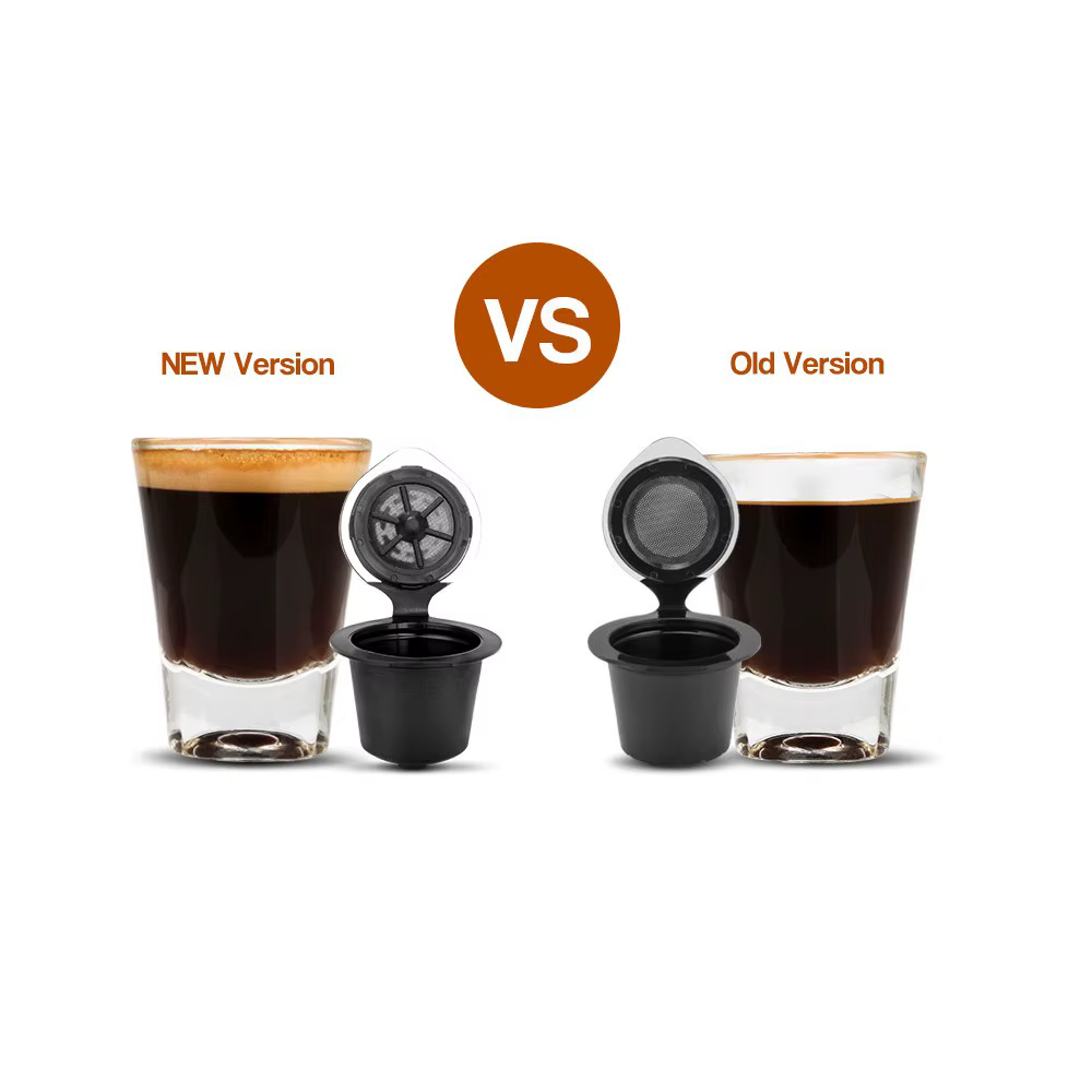 RECAFIMIL Capsule de café rechargeable pour Nespresso, capsule de café réutilisable en acier inoxydable, version Crema, pour machine Nescafe