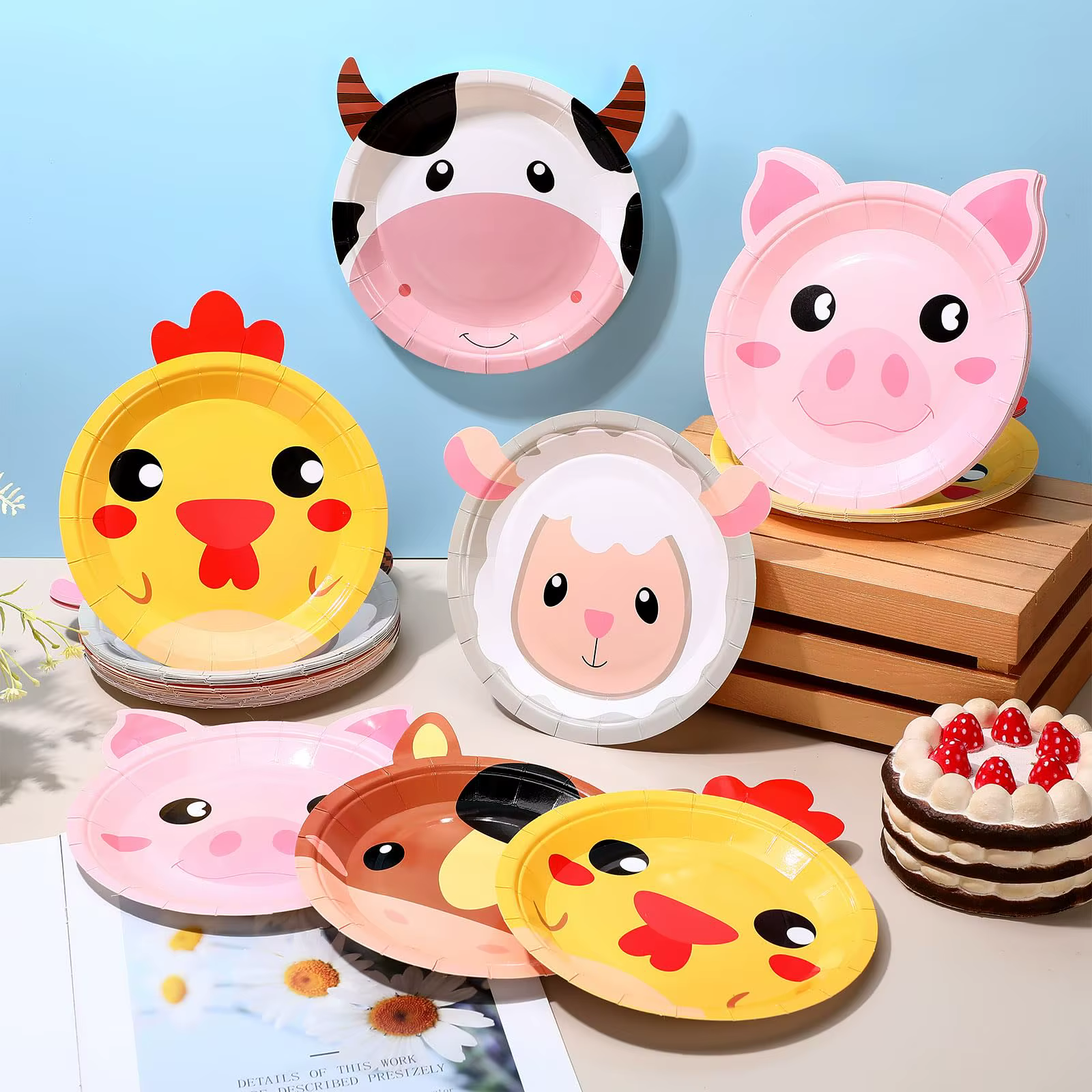 Assiettes en forme d'animaux de ferme