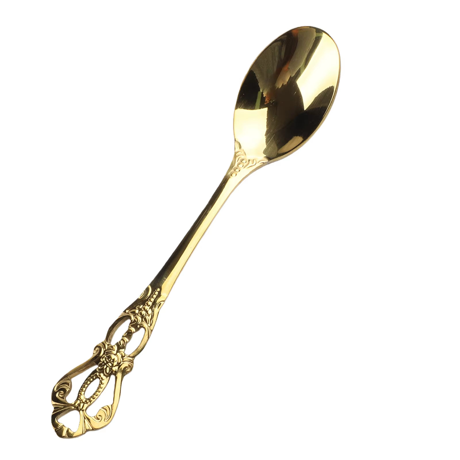 1 paire Vintage or cuillère fourchette ensemble de couverts en acier inoxydable luxe Dessert