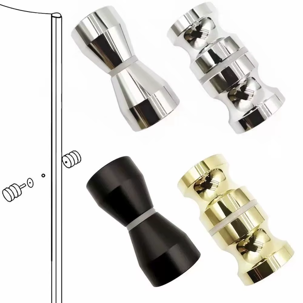 Poignée élégante pour porte de douche en verre, bouton pour portes de douche coulissantes, pièces de rechange de quincaillerie à double extrémité pour portes de salle de bain en verre