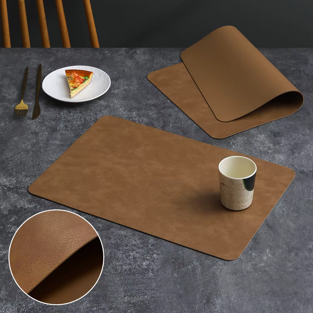 Napperons en cuir résistants à la chaleur pour cuisine
