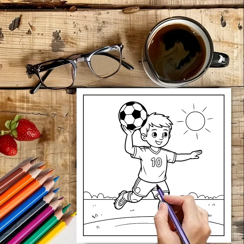 Livre de coloriage pour adultes Easy Soccer Bold-easy Patterns, livre de dessin mignon, cadeau idéal pour un anniversaire, la rentrée scolaire, fournitures artistiques