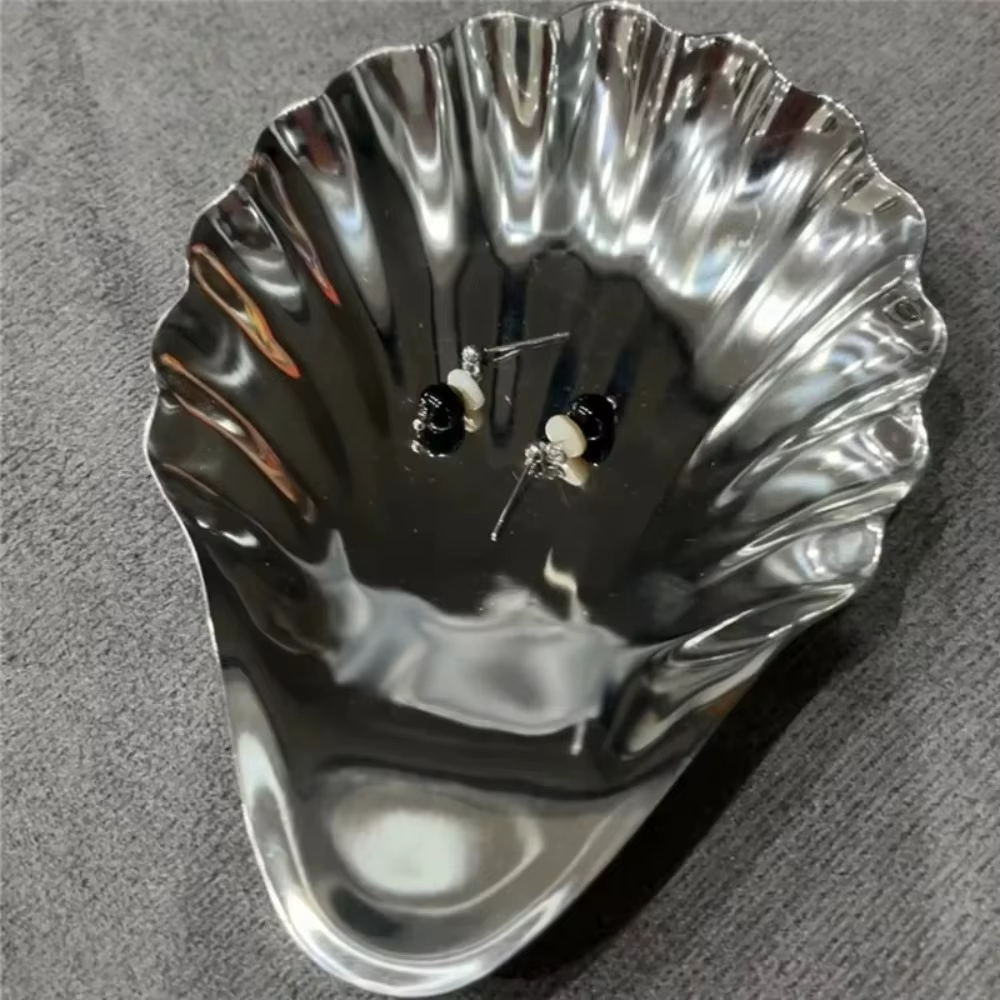 Plat à dessert en forme de coquille en acier inoxydable 304