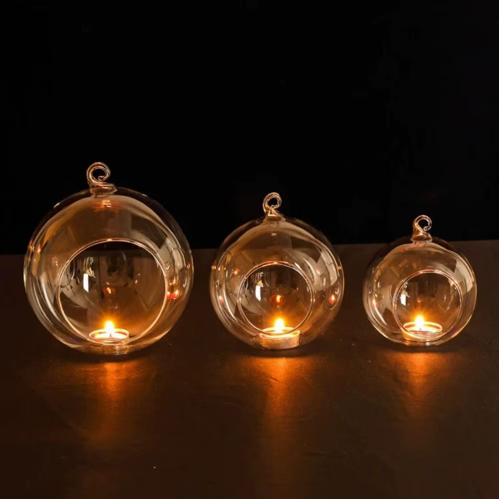 Boule creuse en verre pour bougie
