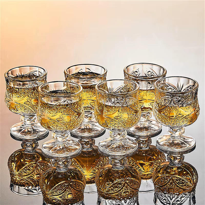 Verre à Cocktail exquis de 50ml, petit verre à vin sculpté Vintage, verre à vin doux Transparent, tasse à spiritueux, verres haut de gamme