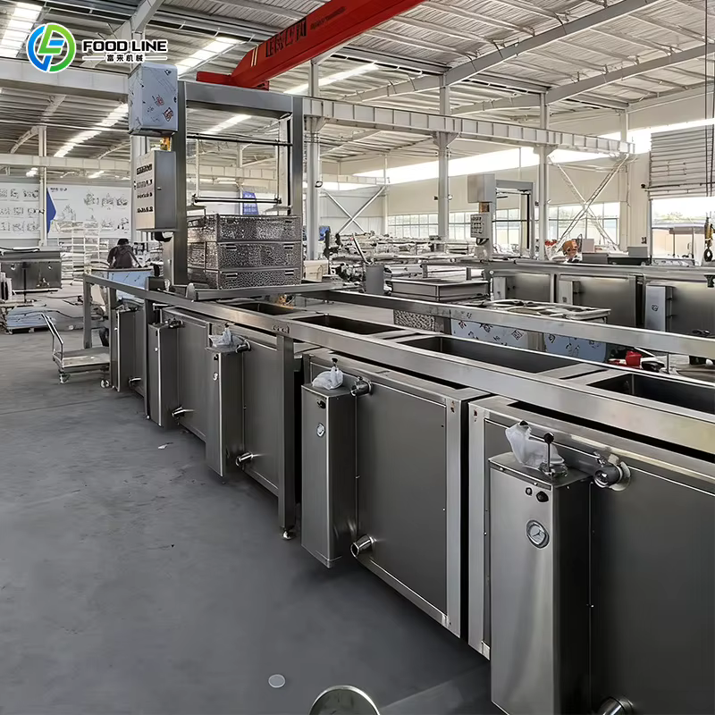 Chaîne de cuisson continue pour viande (bœuf et mouton) – Machine de cuisson industrielle pour cantines – Équipement de transformation alimentaire personnalisable