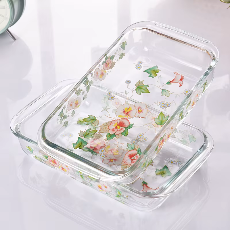 Plats en verre rectangulaire pastorale