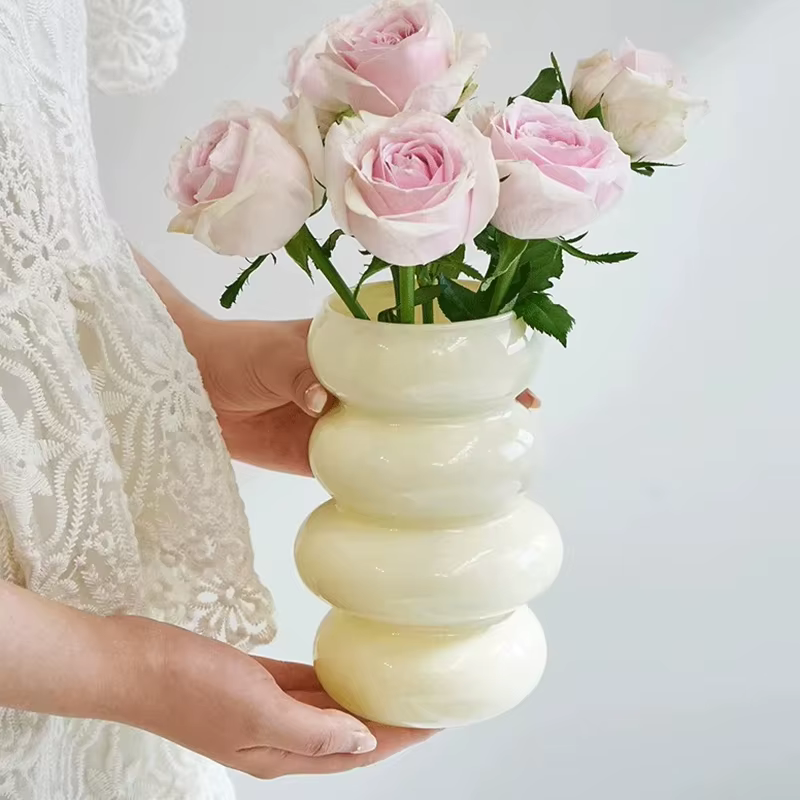 Vase en spirale en verre