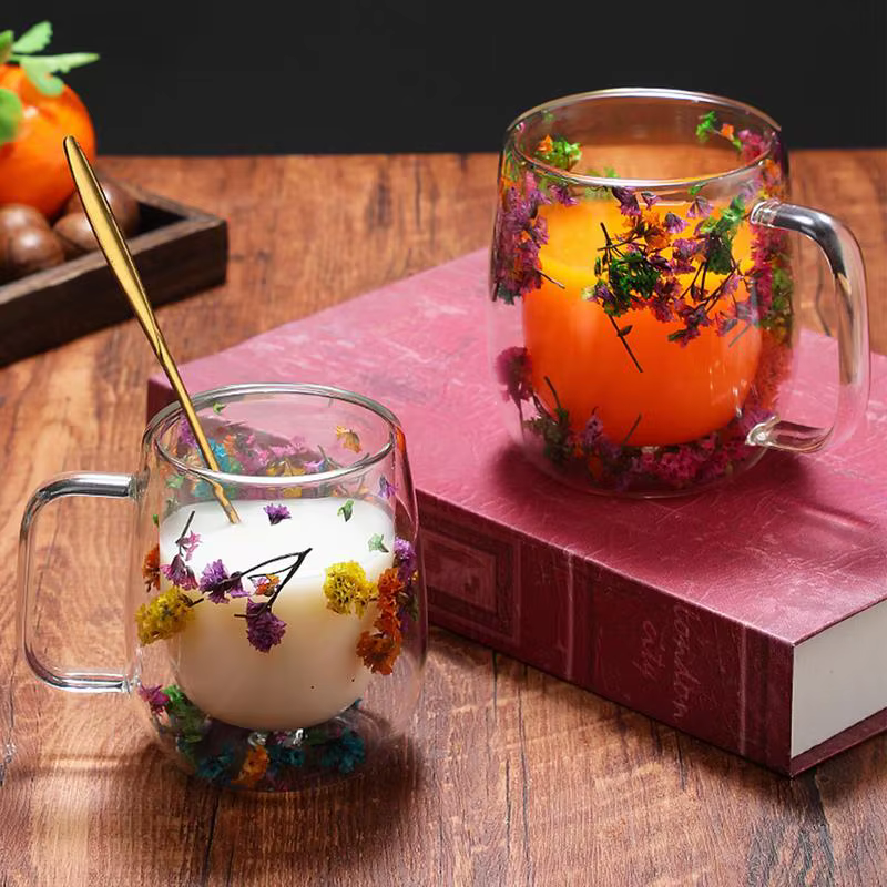 Tasses en verre à double paroi