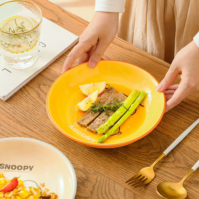 Assiette alimentaire Snoopy de dessin animé