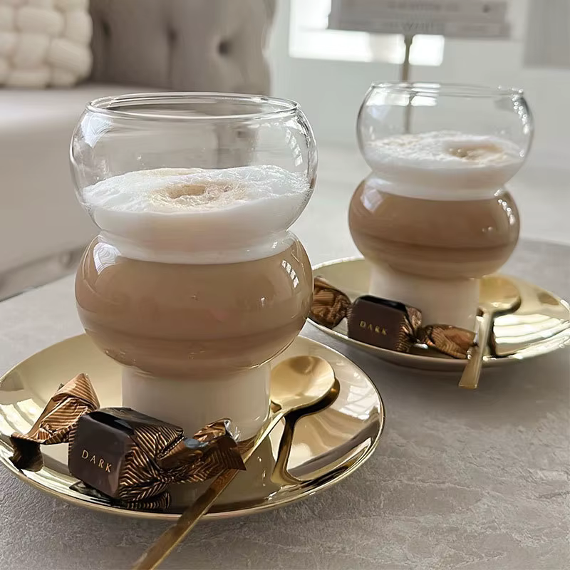Verre à Café Latte avec Boule à Bulles