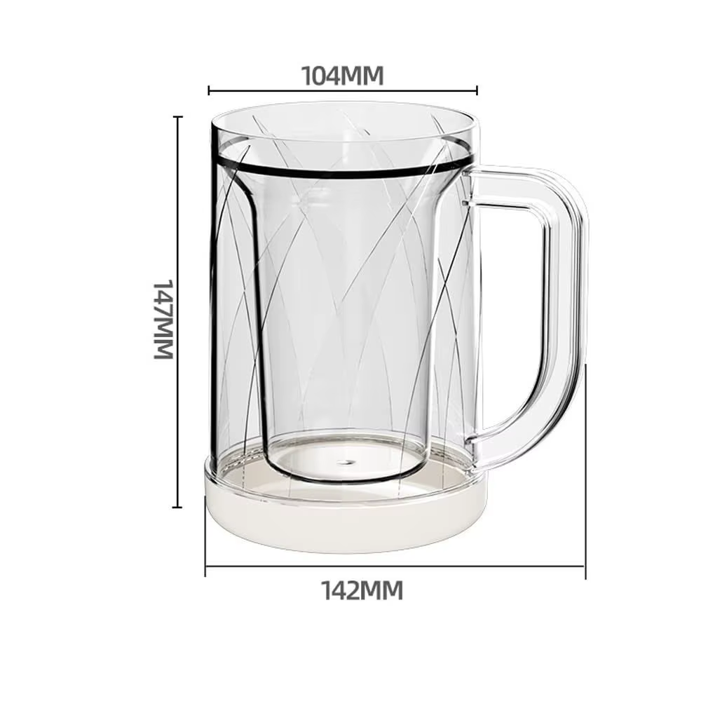 Verre à double couche pour la maison avec poignée